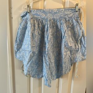 Vintage Ladies waist Apron With Pockets- Blue And White
